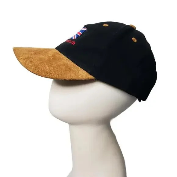 London England Union Jack Adjustable Baseball Cap Hat Suede Brim - Picture 3 of 6